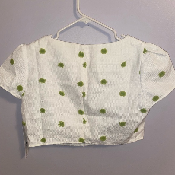 Kenley Collins white and green polka dot set. - Picture 2 of 5